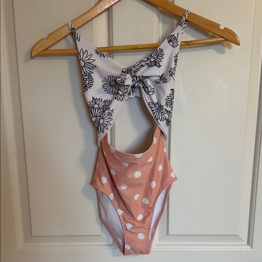 Floral and Polka Dot Swimsuit